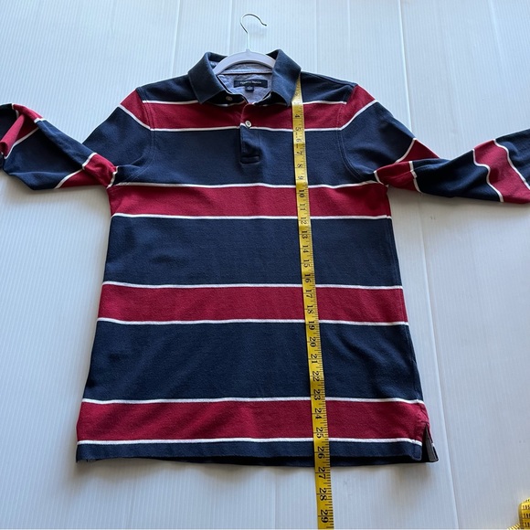 Tommy Hilfiger Polo 2 Button Striped  BlueRed Pullover Long Sleeve Shirt Size XS - Picture 9 of 11
